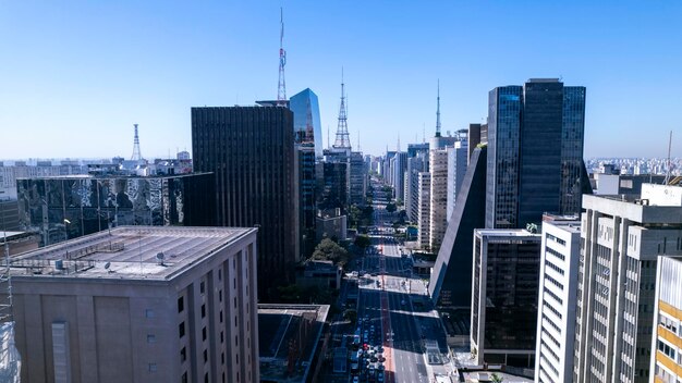 Vista aerea di Av Paulista a Sao Paulo SP Main avenue della capitale