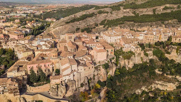 Vista aerea di Cuenca, luogo pittoresco in Spagna