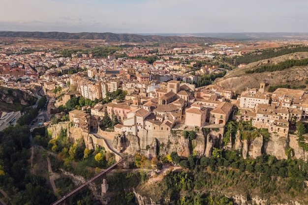 Vista aerea di Cuenca, luogo pittoresco in Spagna