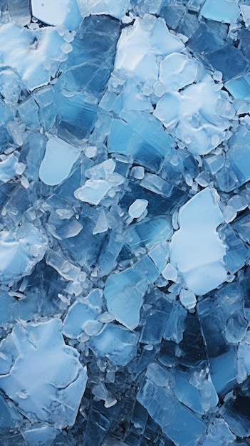 Vista aerea di intricati modelli di banchi di ghiaccio