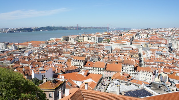 Vista aerea di Lisbona vista di Alfama Lisbona Portogallo