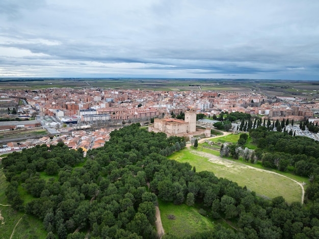 Vista aerea di Medina del Campo al crepuscolo