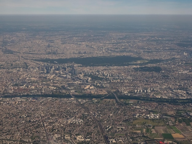 Vista aerea di Parigi, con Senna