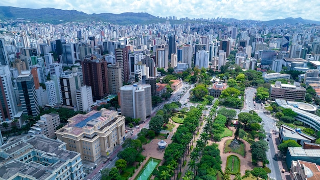 Vista aerea di Praca da Liberdade a Belo Horizonte Minas Gerais Brasile