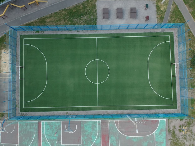 Vista aerea di un campo da calcio