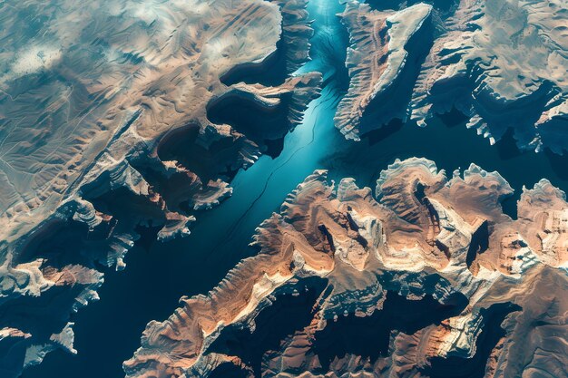 Vista aerea di un corpo d'acqua