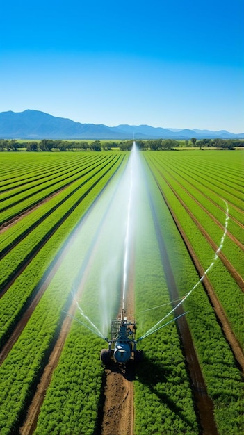 vista aerea di un paddock irrigato da un sistema di irrigazione