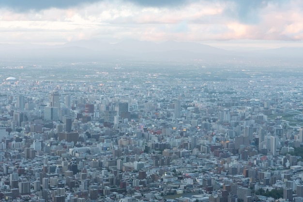 Vista aerea di un quartiere residenziale contro il cielo