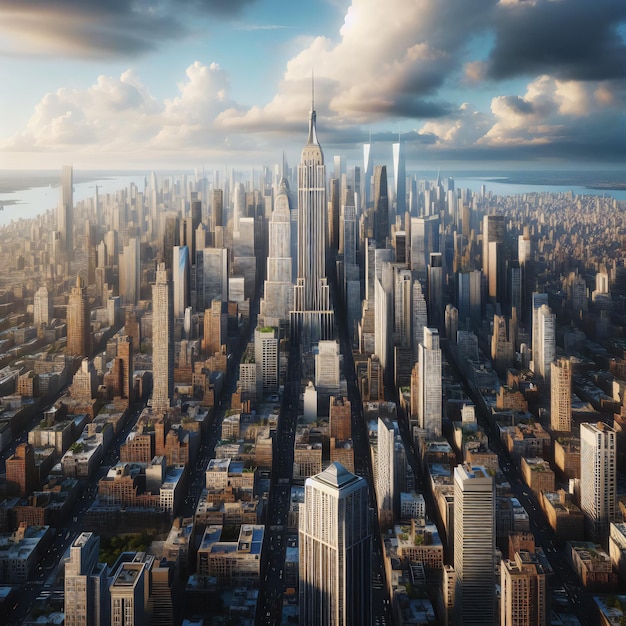 vista aerea di una città moderna con grattacieli