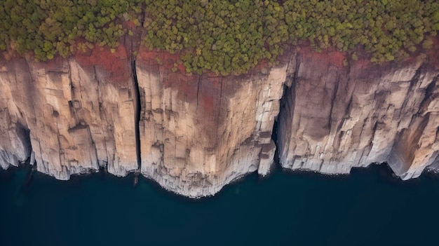 Vista aerea di una splendida scogliera costiera creata con la tecnologia Generative AI