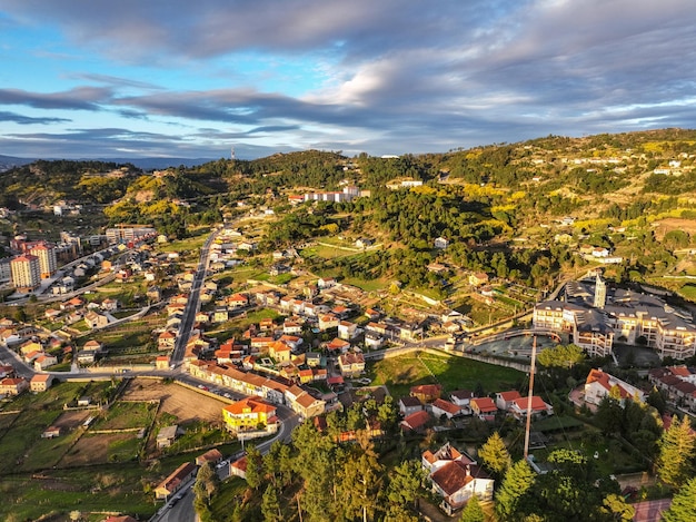 Vista aerea di una zona rurale a Ourense