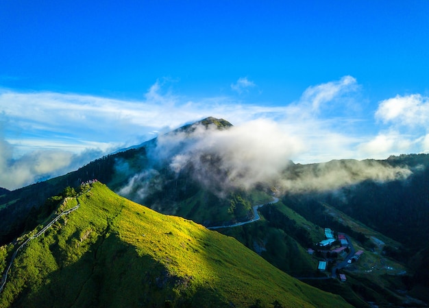 Vista aerea montagna Hehuanshan a Taiwan.