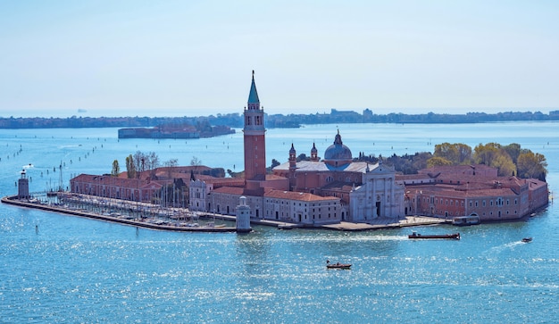 Vista aerea panoramica di paesaggio urbano a Venezia in Italia