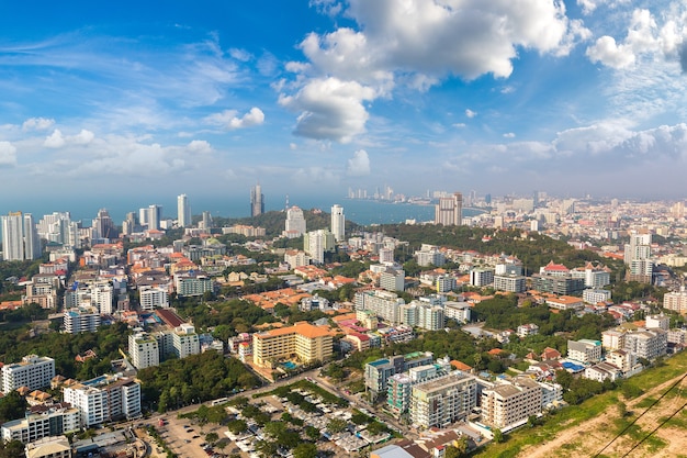 Vista aerea panoramica di Pattaya, Thailandia