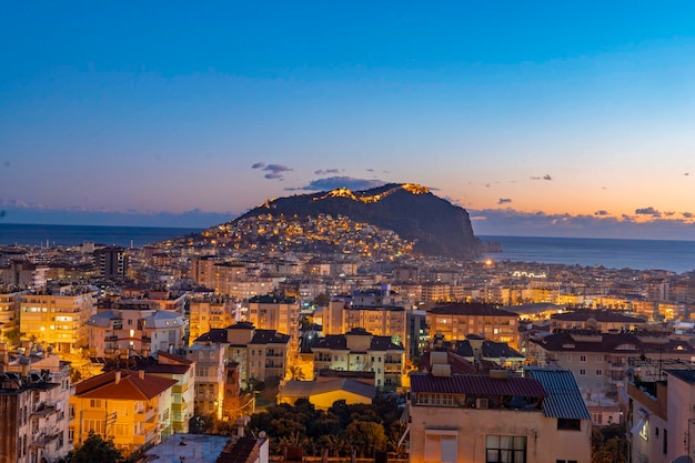 vista aerea sul mare e sulla città di alanya