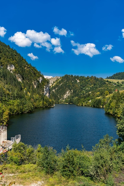 Vista alla diga sul lago Zaovine in Serbia