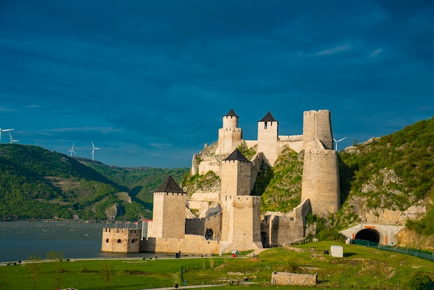Vista alla fortezza medievale di Golubac in Serbia