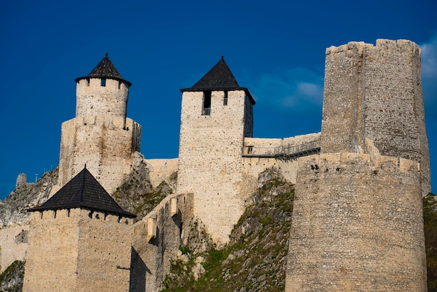 Vista alla fortezza medievale di Golubac in Serbia