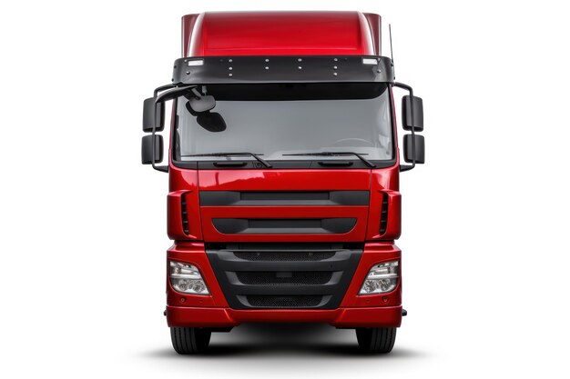 Vista anteriore del camion rosso isolato su sfondo trasparente o bianco png ar 32 v 52 Job ID a514422aacb1401c9bcbb1c8cf40ad2b