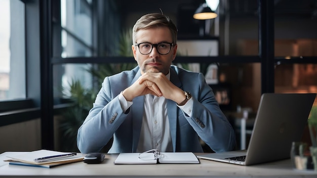 Vista anteriore maschio adulto che fa una pausa dal lavoro