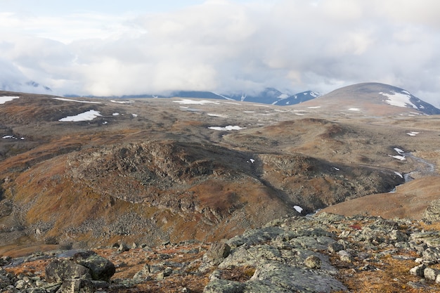 Vista autunnale di Sarek National Park, Lapponia, Norrbotten County