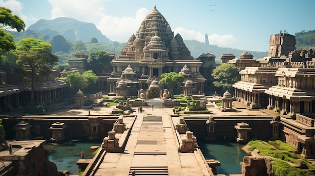 Vista completa del tempio di Kailasanathar in India