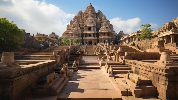 Vista completa del tempio di Kailasanathar in India