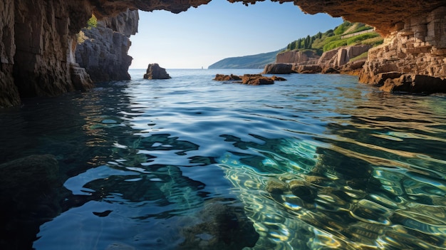 Vista costiera dalla grotta