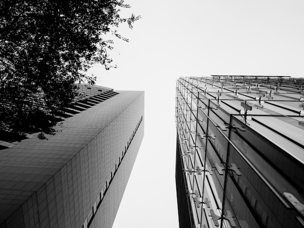 Vista dal basso dell'edificio in costruzione