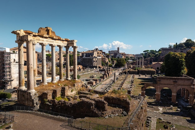 Vista dal Foro Imperiale Romano a Roma, lazio, Italy.