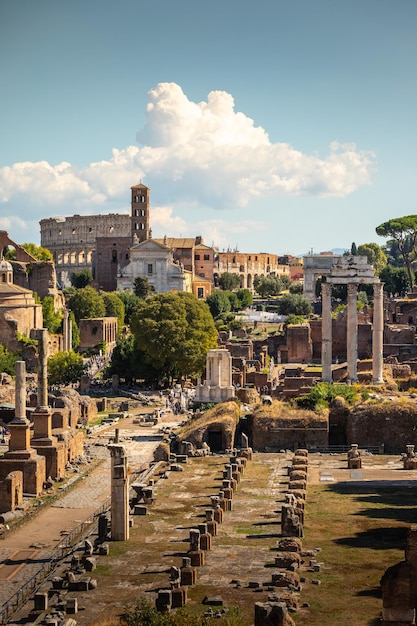 Vista dal Foro Imperiale Romano a Roma, lazio, Italy.