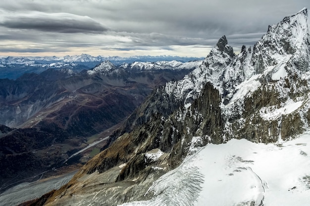 Vista dal Monte Bianco (Mont Blanc) Valle d'Aosta Italy