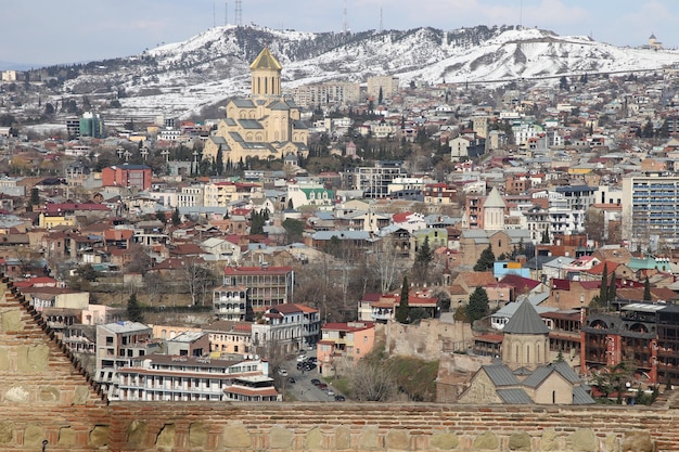 vista dal monte mtatsminda a Tbilisi