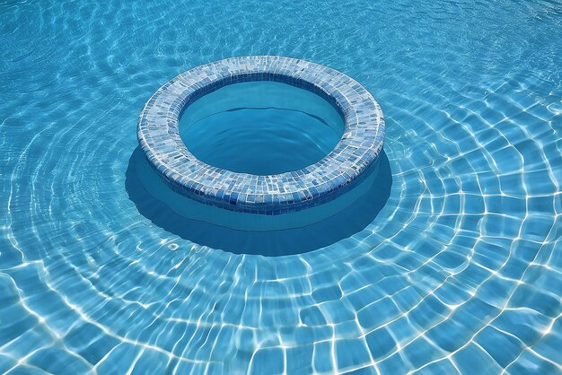 Vista dall'alto Anelli d'acqua blu in close-up Riflessioni circolari nella piscina