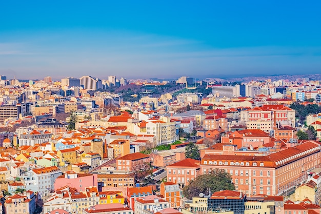 Vista dall'alto colorato su Lisbona, Portogallo