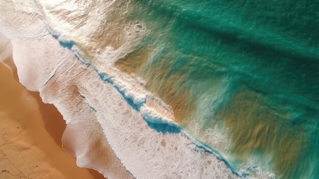 Vista dall'alto dalla foto del drone della bellissima spiaggia generativa ai