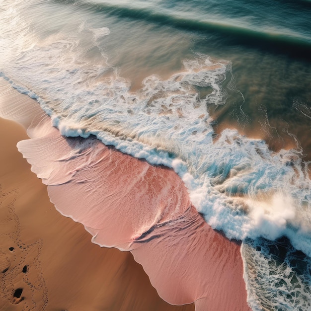 Vista dall'alto dalla foto del drone della bellissima spiaggia generativa ai