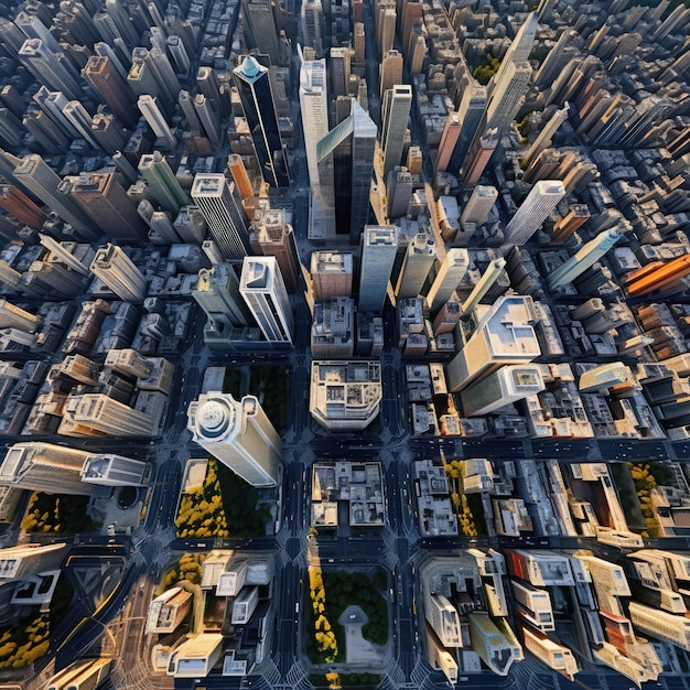 Vista dall'alto degli edifici