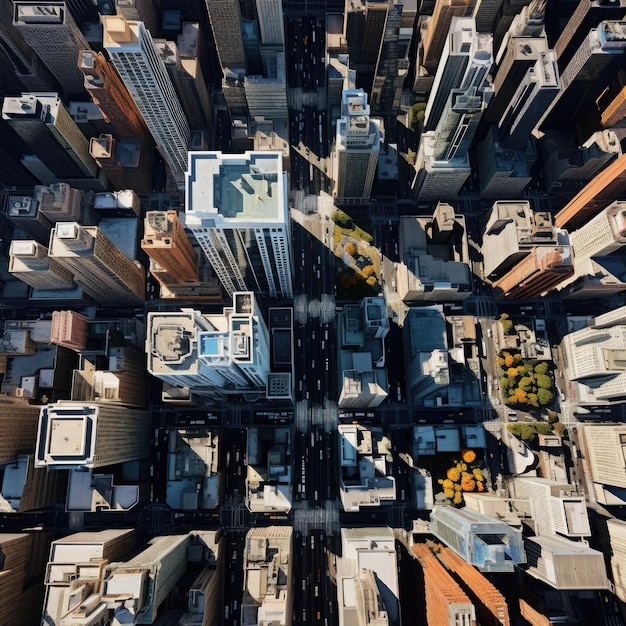 Vista dall'alto degli edifici