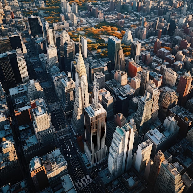 Vista dall'alto degli edifici