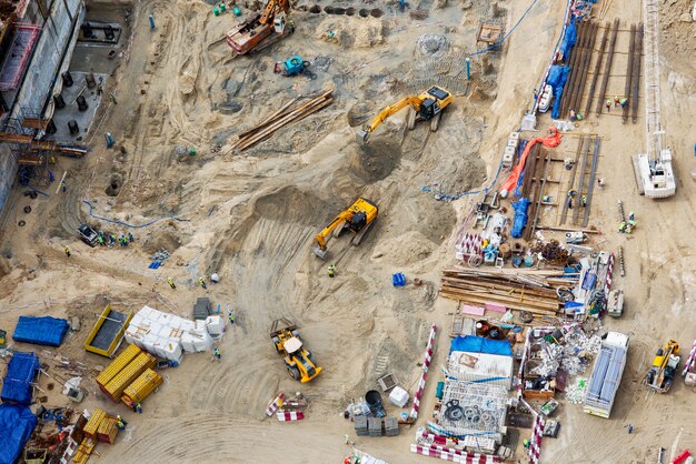 Vista dall'alto dei cantieri.