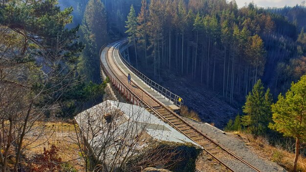 Vista dall'alto del binario ferroviario