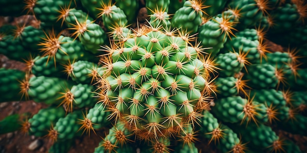 Vista dall'alto del cactus nel giardino