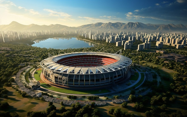 Vista dall'alto del campo da cricket