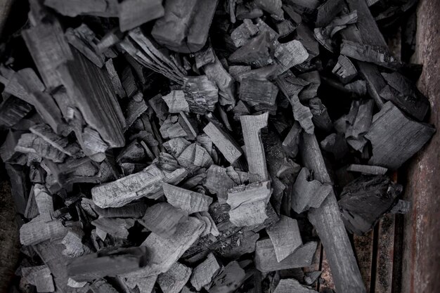 Vista dall'alto del campo minerario nero minerale per lo sfondo Carboni neri naturali per lo sfondo