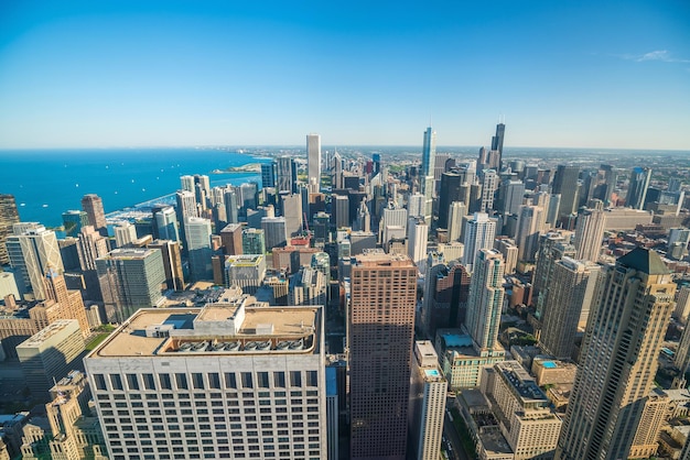 Vista dall'alto del centro cittadino di Chicago