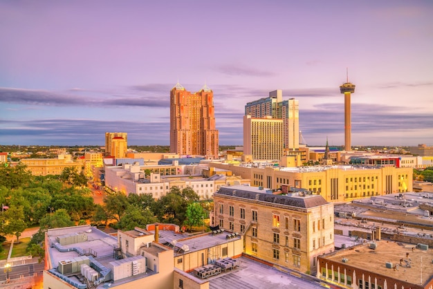 Vista dall'alto del centro cittadino di San Antonio in Texas USA