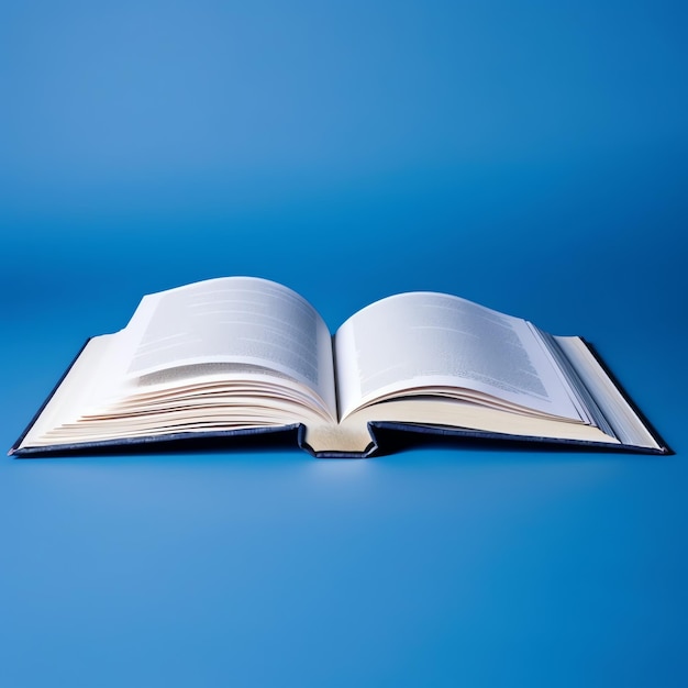 Vista dall'alto del libro aperto con pagine bianche vuote Composizione di notebook per riviste di catalogo