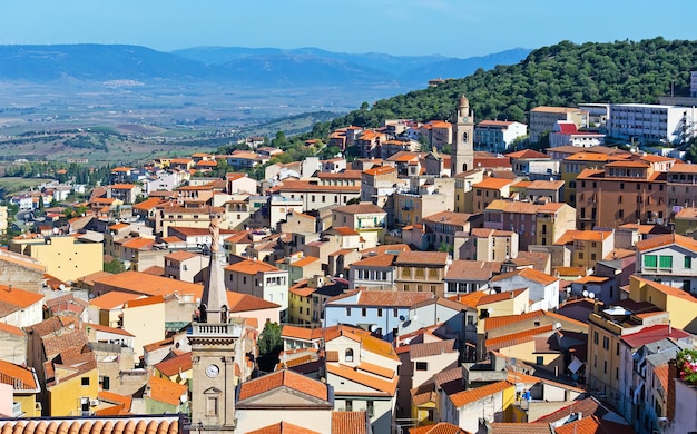 Vista dall'alto del paesaggio di Ozieri