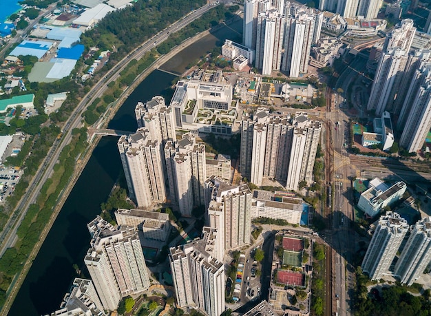 Vista dall'alto della città di Hong Kong